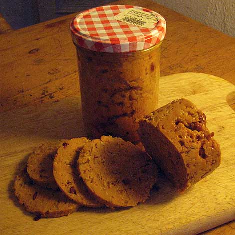 Seitan-Aufschnitt im Sturzglas