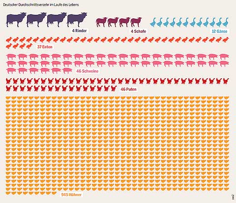 Tierverbrauch im Durchschnitt pro Kopf