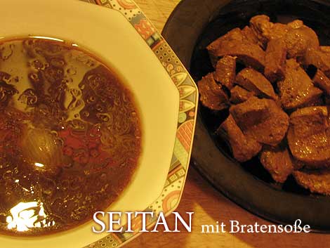 Seitan mit Bratensoße