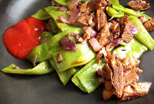 Beef-free-Strips zubereitet